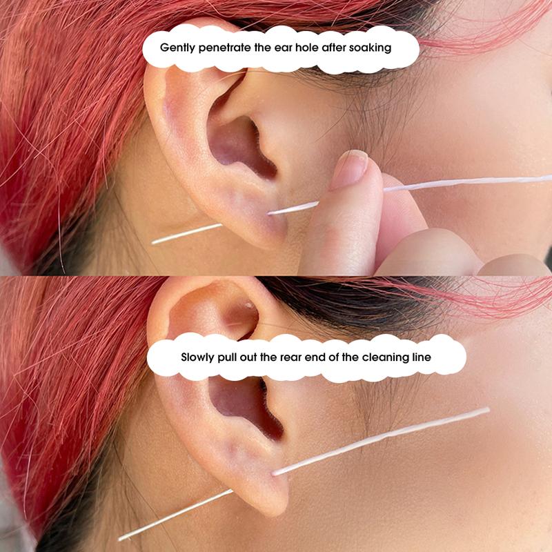 Disposable Ear Cleaning Line, 1 Set Ear Cleaning Solution, Portable Earwax Cleaning Supplies, Earwax Removal Tool, Earwax Cleaning Kit