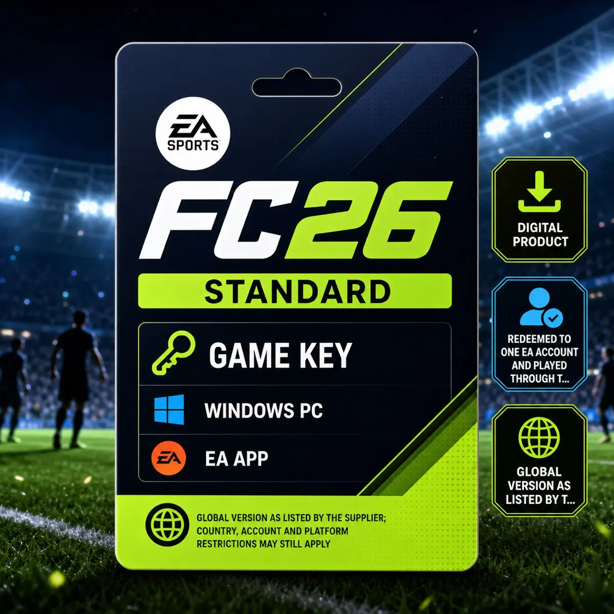 EA SPORTS FC 26 Standard — PC EA app Key, Game Key, Windows PC, EA app, Global version as listed by the supplier