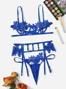 Women's Underwear Lingerie Set (three-Piece, with Steel Ring, Thong), Comfortable Soft Breathable Fabric, Daily Essential, Valentine's Gift, Party & Date Wear! Underwear Sets Clothing