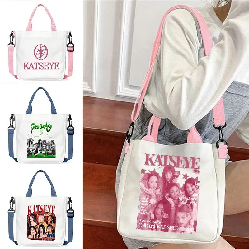 New Katseye Casual Shoulder Bags Women Men Hip Hop Pop Band Katseye Korean Ulzzang Trend Crossbody Bags for Fan Gifts