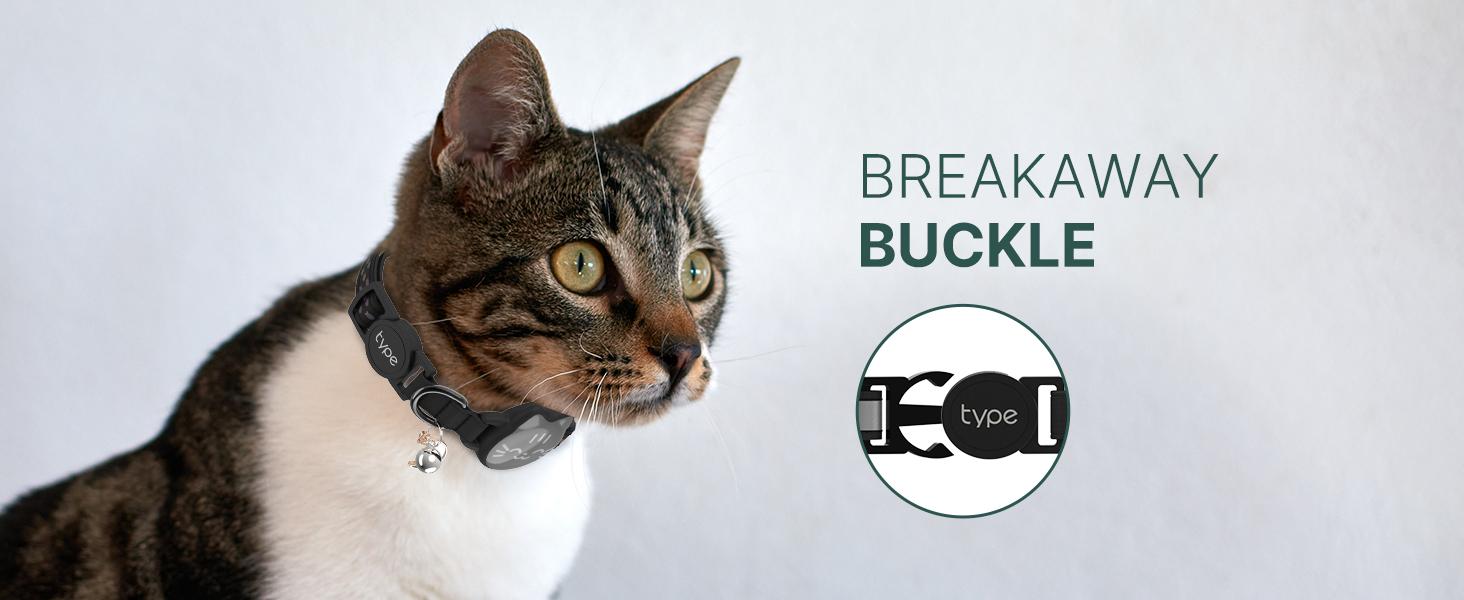 Waterproof Airtag Cat Collar, Breakaway Cat Airtag Collar with Luminous & Reflective Fish Pattern, Lightweight Kitten Collar for Apple Air tag, Hidden GPS Tracker Holder for Cats, Kittens(9-13")