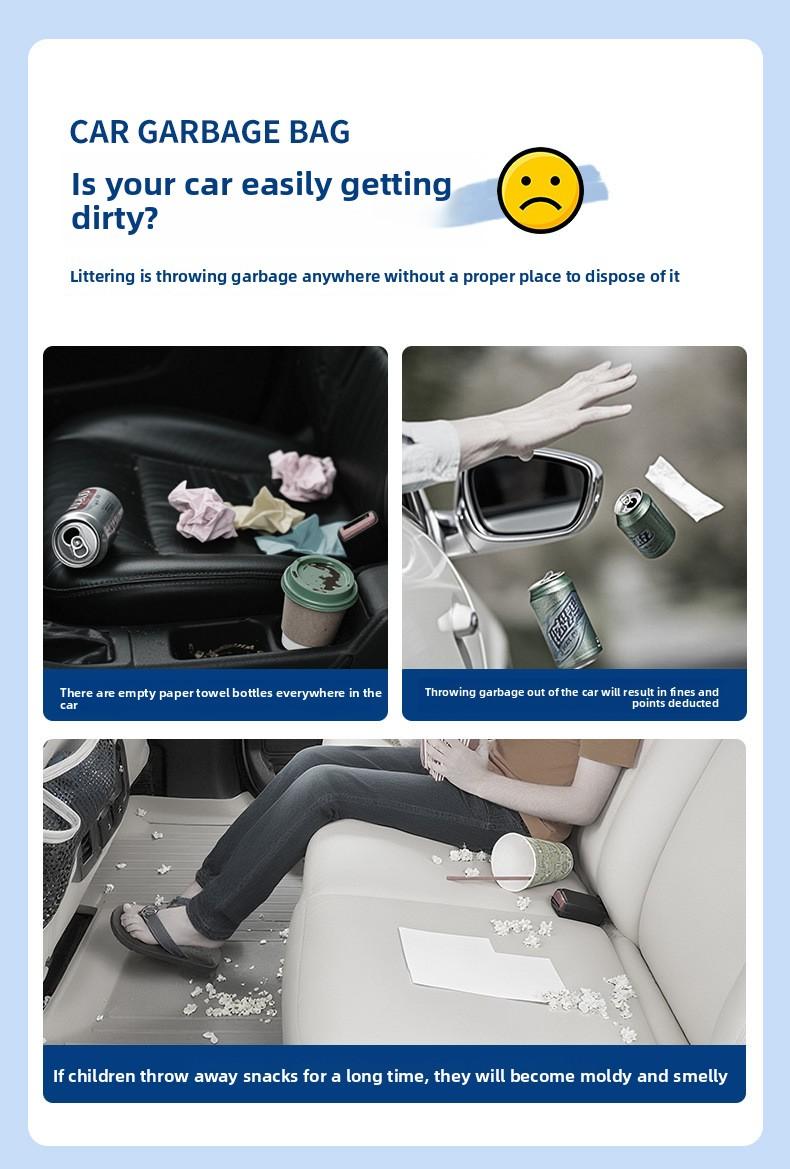 Hanging Car Trash Bags - Leak-proof, Recyclable, 50 pieces per pack