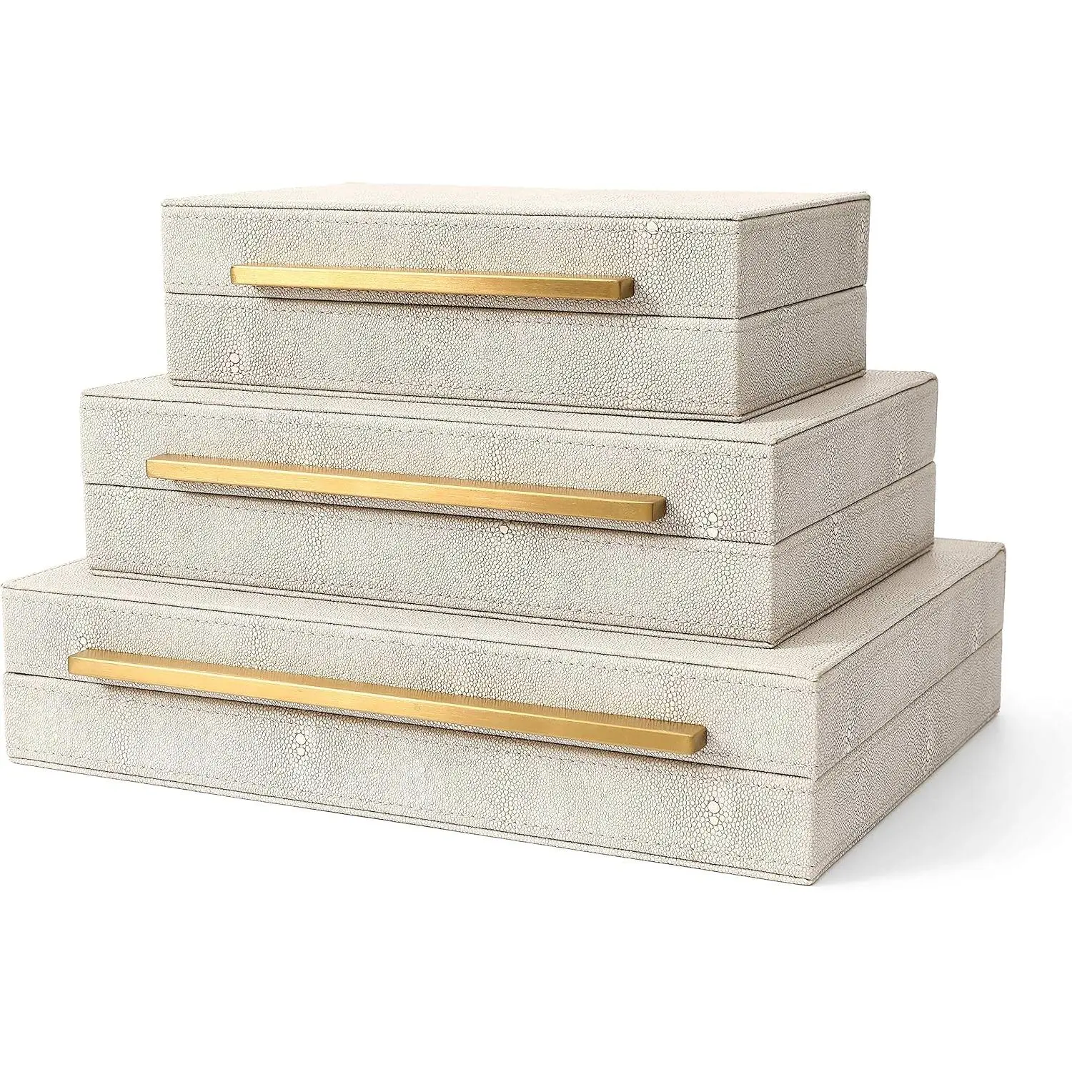 BAALTTO  Kingflux Faux  Shagreen Leather Set of 3 count Decorative Boxes, Storage Boxes  Organizer, Men's Accessory Organizer ()