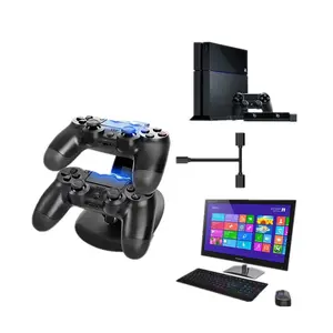 Dual Fast Charger for PS4 Controller, LED Indicator Charging Dock Station, PS4 Gamepad Charging Stand Cradle, PS4 Controller Charger Accessories