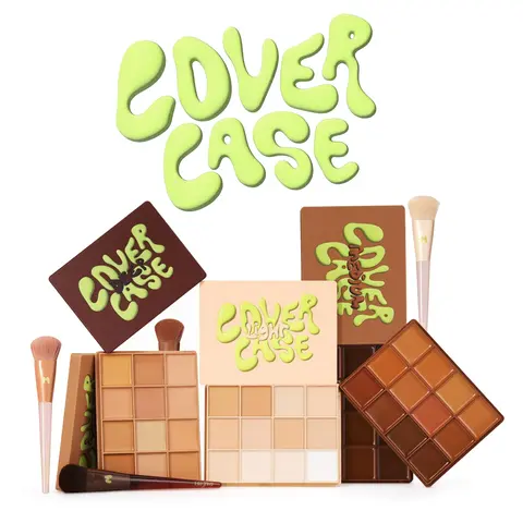 COVER CASE - 12 PAN FOUNDATION PALETTE WITH FREE MAKEUP BRUSH*1 - MADE BY MITCHELL