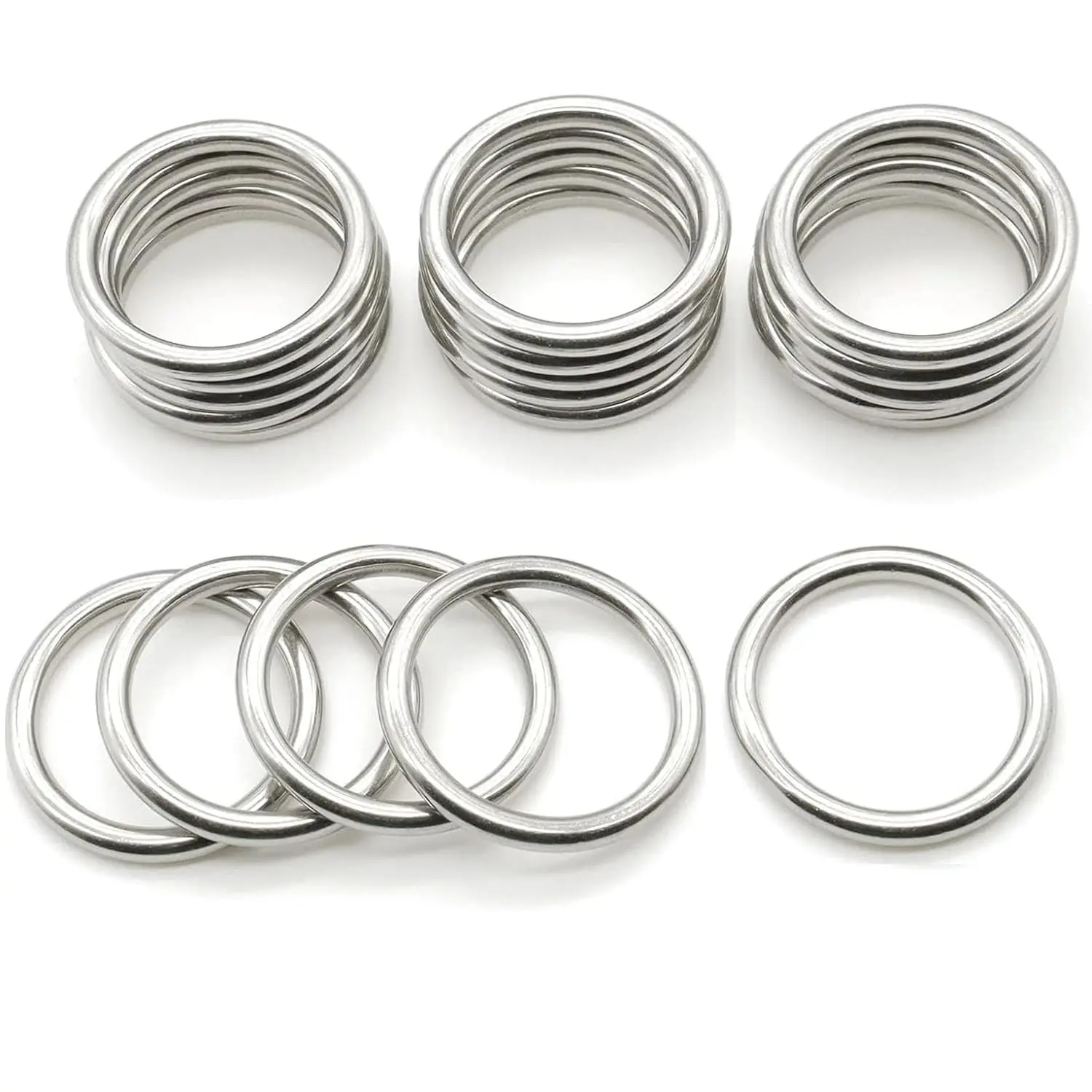 10 count Metal O Ring, 304 Stainless Steel Rings Craft O Rings for Macrame,Solid Heavy Duty Multi-Purpose  Metal O-Ring for Camping Belt, Leashes, Hardware (30mm*4mm x10Pcs)