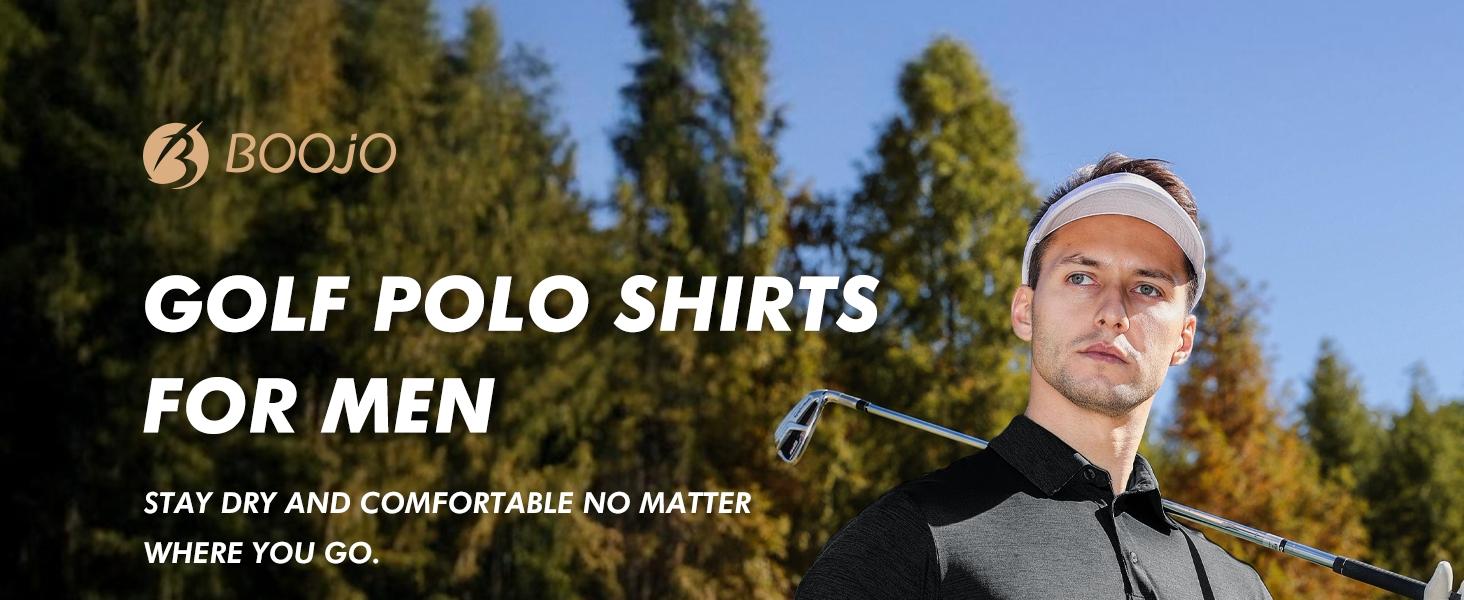 Polo Shirts for Men - Quick Dry Moisture Wicking Black Short Sleeve Performance Golf T Shirts for Casual Work Athletic