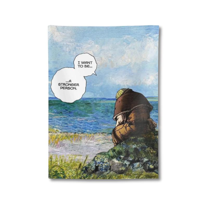 Anime Manga Panel Thorfinn Vinland Colored Indoor Wall Tapestries 80" x 60" Home Decor Tapestry Japanese Anime Wall Hanging Room Decor for Vinland Fans Print Design