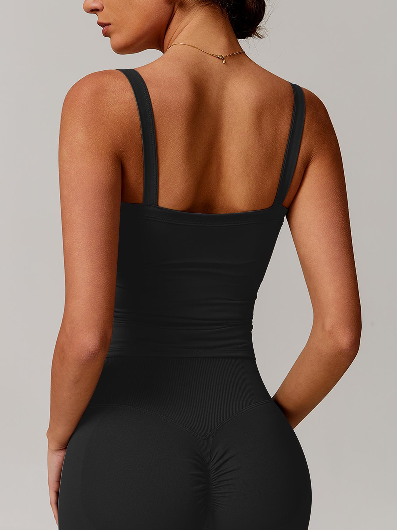 Women's Solid Color Wireless Sports Tank Top, Quick-Drying, Breathable, Comfortable Sports Vest, Ladies Sportswear for Indoor and Outdoor Wear, Workout Clothes for Women