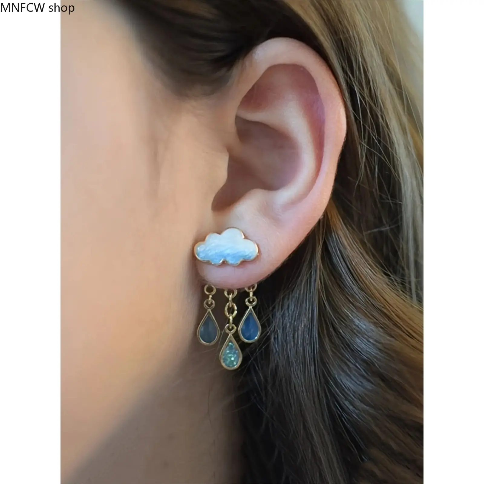Women's Cloud Raindrop Dangle Earrings - Trendy Glitter Celestial Jewelry, Exquisite Drop Design, Sports & Outdoor Camping Hammock Accessory, Whimsical Teen Girl Gifts