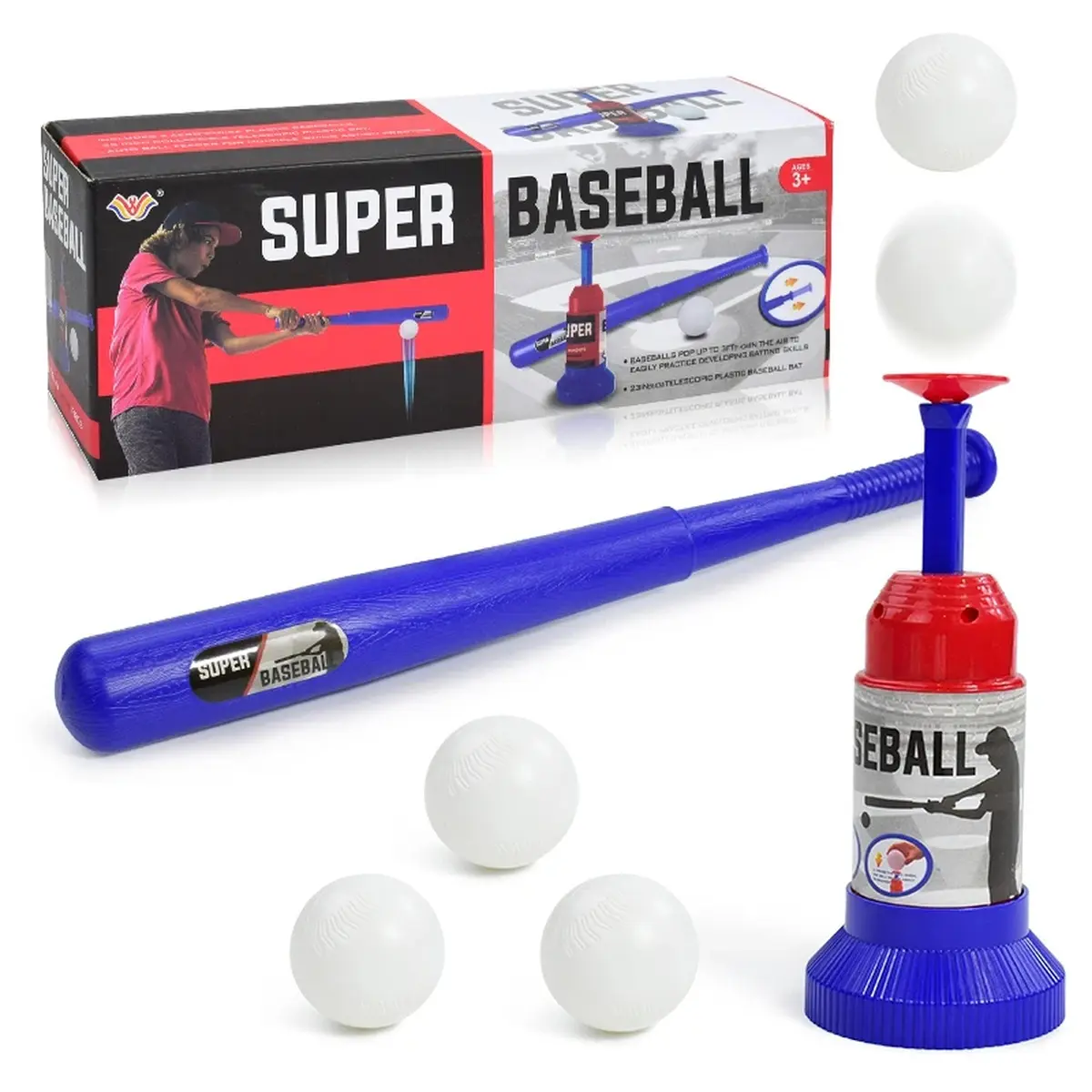 Kids Baseball Ball Toy Automatic Serve Baseball Bat Practice Pitching Launcher Toys Parent Child Interactive Outdoor Toys Gift, Must-Have Gift, Holiday Gift Exchange, Toy Pack