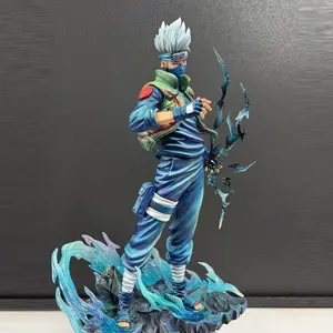 One Piece Naruto Kakashi Hatake Figure, With Raikiri Lightning Effect and Base， Kakashi Hatake Collectible Statue, Naruto Shippuden Anime Figure，Naruto Collectible for Fans & Display