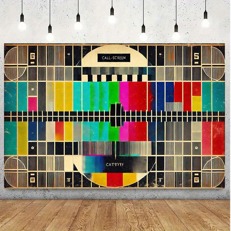 1pc Nostalgic TV test image Backdrop wall hanging fabric, 7x5ft, 5x3ft backdrop decor, Room, Photo Studio props - Multi-purpose Room banner decor for home decor, parties, studios, home & garden, outdoor celeb