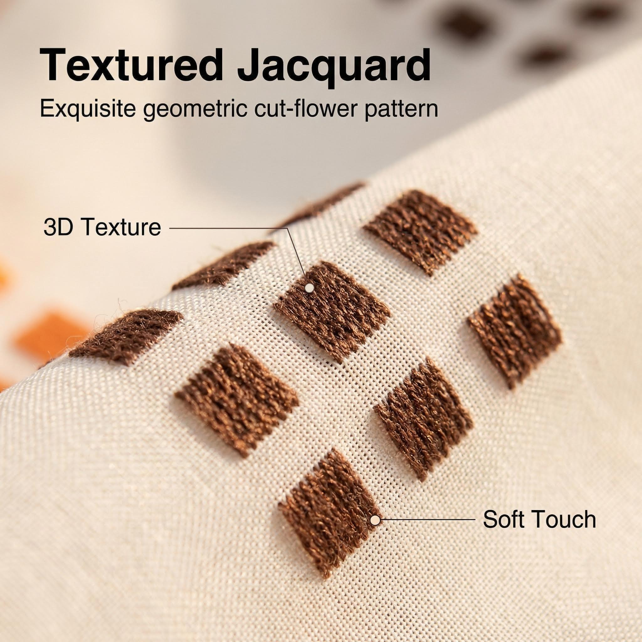 Cozy Curtain 2 Panels 52X84Inch is made of bamboo-jointed linen fabric, combined with embroidery technique, featuring a two-color nine-square pattern, with a metal ring at the head. It is easy to install, has a unique style, and is labeled as CT278.