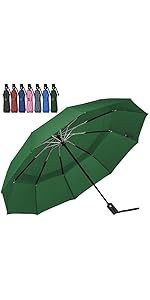 LANBRELLA Compact Reverse Folding Umbrella Auto Windproof Travel Umbrella