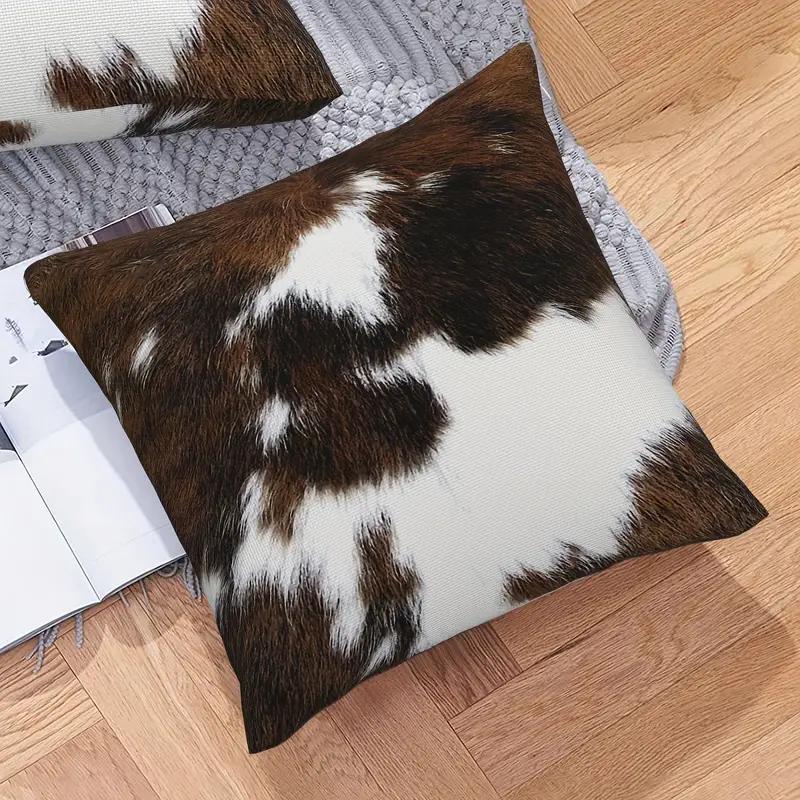 Cow Print Cushion Cover without Filler, 2 Counts Throw Pillowcase for Bedroom Living Room Sofa Couch Bed