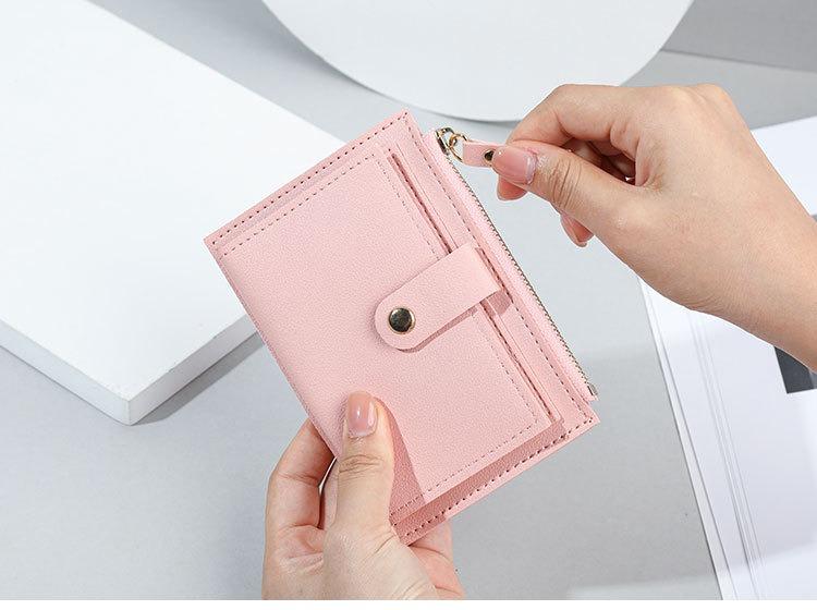 Women's Small Slim Bifold Wallet Compact PU Leather Credit Card Holder with Multi-Card Slots, Zipper Coin Pocket Thin Minimalist Purse for Daily Use