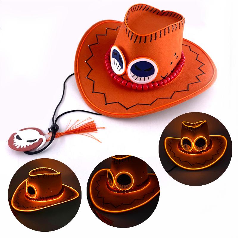"Fire Fist" Colorful Pirate Hat — Yellow Portgas D. Cosplay Hat, Anime Cosplay Cowboy Hat, Cosplay Prop