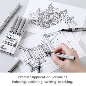 Waterproof Water-Based Ink Fineliner Pens, 720° Ball Bearing, Smooth Writing, Fine Line Drawing, Large Capacity, Art Stationery