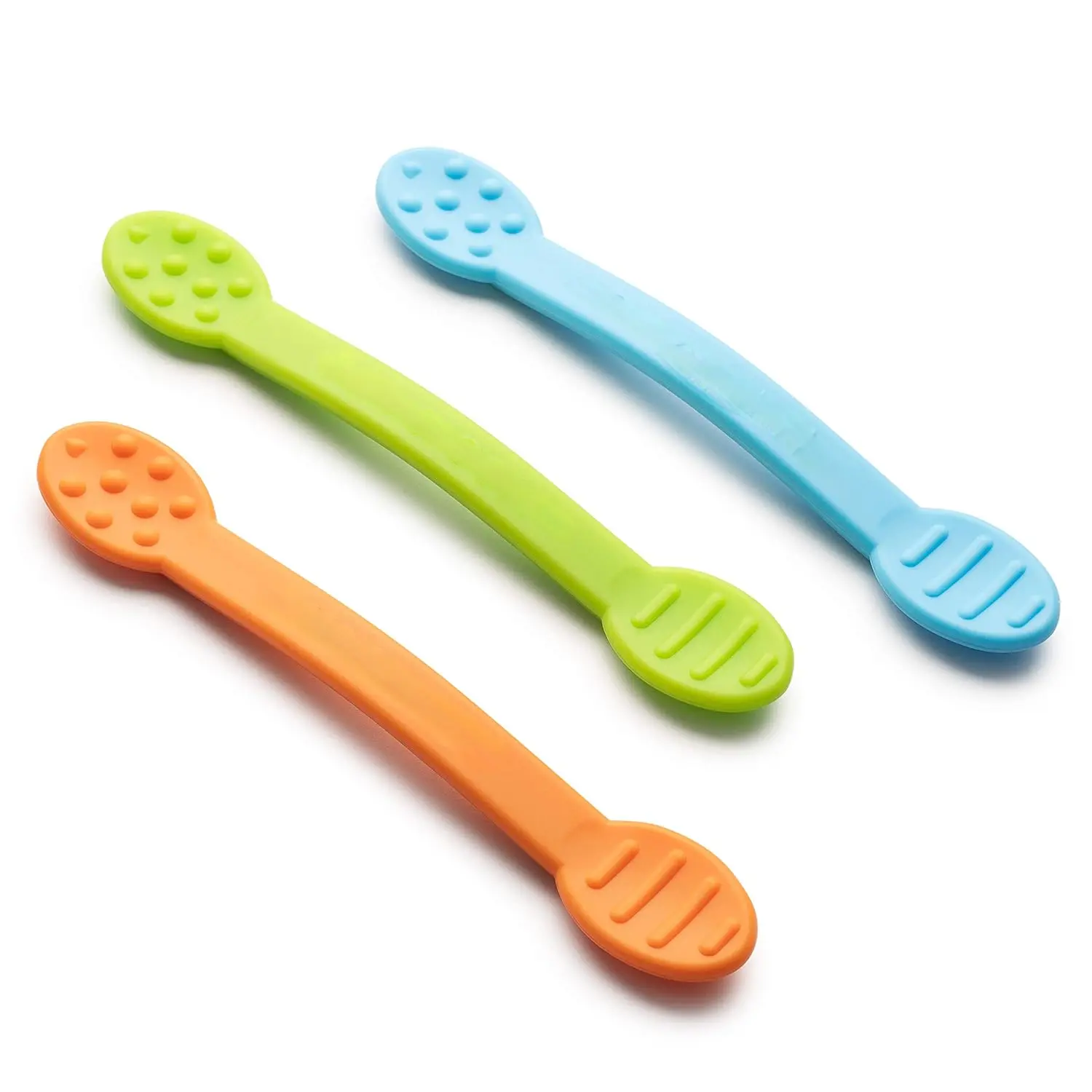 Duo Spoon Oral Motor Therapy Tools, 3 Pack, Textured Stimulation and Sensory Input Treatment  Babies, Toddlers or Kids, BPA Free Silicone with Flexible, Easy Handle