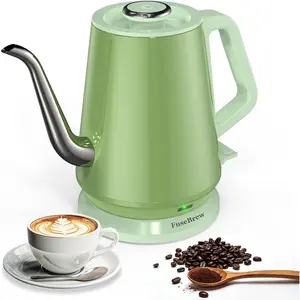 Gooseneck Electric Kettle 0.8L 1200W Fast Boiling Stainless Steel Auto Shut-Off Precision Pour Over Kettle for Coffee & Tea Ideal for Small Kitchen RV Travel Green