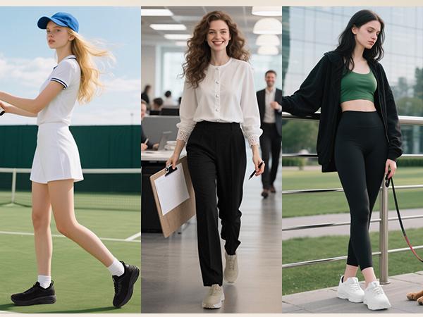 Athlefit Women's Slip On Walking Tennis Shoes Hands Free Non sllip Lightweight Breathable Gym Workout Athletic Sneakers