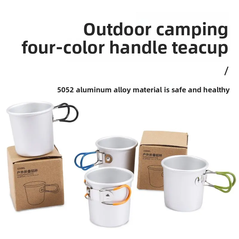 Outdoor aluminum alloy folding small teacup picnic water cup coffee cup camping barbecue burnt wine cup self-driving tour mouthwash cup Portable Smokeless Gas Fire Pit Heater
