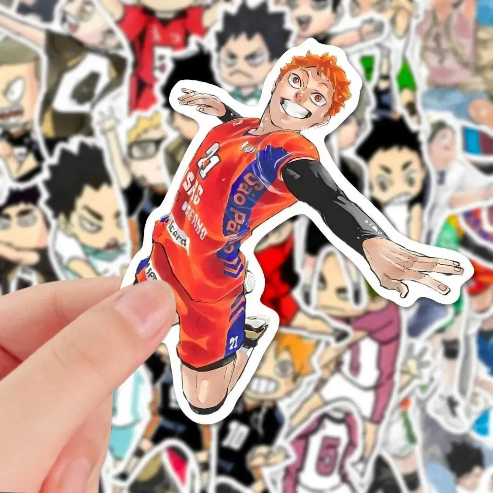 60pcs Anime Haikyuu Graffiti Stickers Cute Volleyball Hinata Shoyo Tobio Kageyama Laptop Guitar Decoration Toys