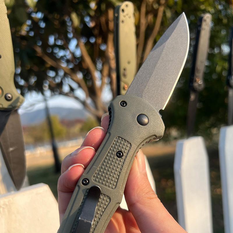 BM9070 CLA Utility Button Lock Folding KnifeD2BladeNon-slip Nvlon Fiber Handle pocket knife, multi-tool, fruit knife, cutting tool, suitable foroutdoorexploration, camping, picnics, mountaineering,hiking,EDC tool, kitchen knife