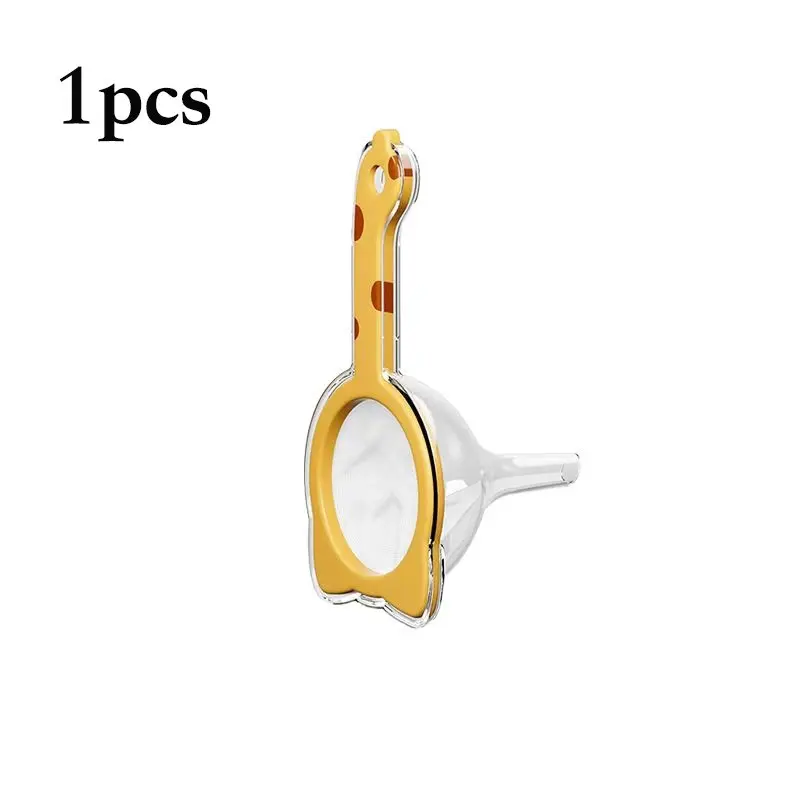 1 Pc Cat-Shaped Kitchen Sieve – Portable plastic handheld Food Strainer with 120-mesh filter and funnel. Ideal for soy milk, eggs, flour, juice and vegetable filtering, removing fine residue for smooth cooking and baking results.