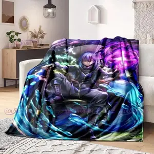 That Time I Got Reincarnated As A Slime Rimuru Tempest Anime Flannel Throw Blanket, Soft Warm All Season Blanket for Sofa Bed Camping Office, Birthday Christmas Halloween Thanksgiving Gift for Anime Fans Teens Kids