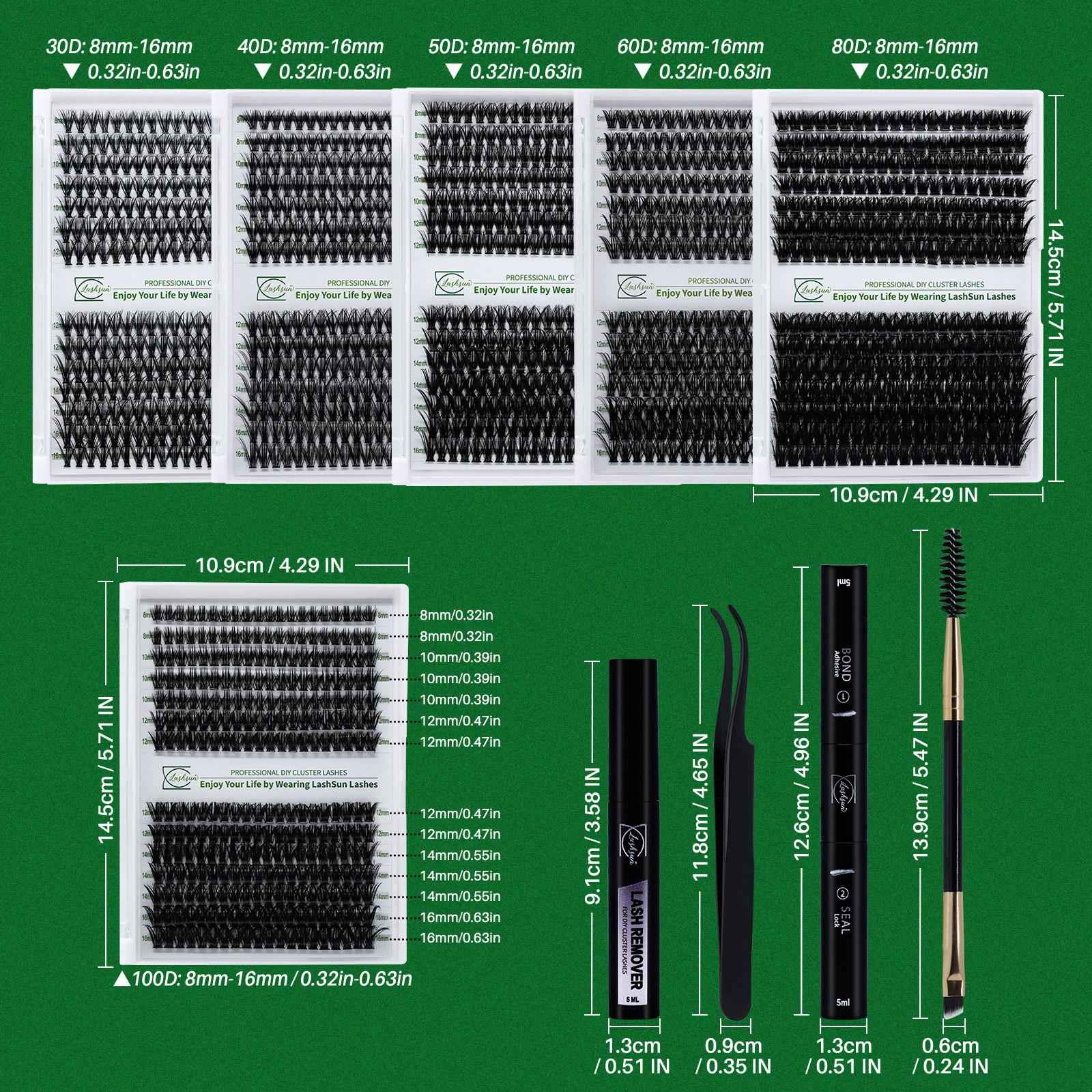 Eyelash Extension Kit, Eyelash Extensions Set, 10pcs/set Including Eyelash Glue & Tweezers & Remover & Brush, Professional Eye Makeup Tool for Women