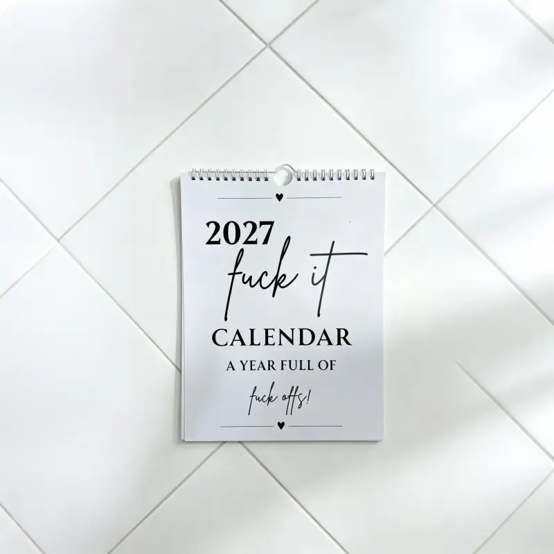2027 Wall Calendar, Minimalist Humorous Quotes, Spiral Bound Desk Wall Decor, Funny Prank Gift for Colleagues Friends