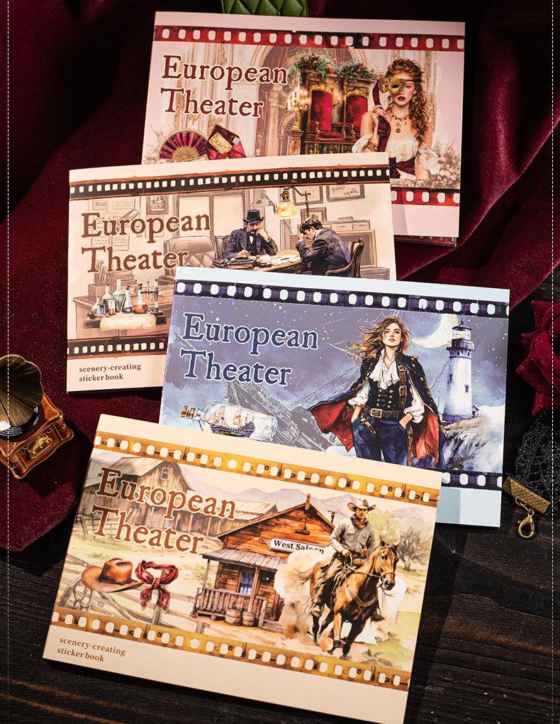 4 designs, 1 pack 20 vintage stickers with detective, ball, cowboy, nautical themes, minimalist style, PET waterproof material, self adhesive DIY planner decoration scrapbook sticker pack