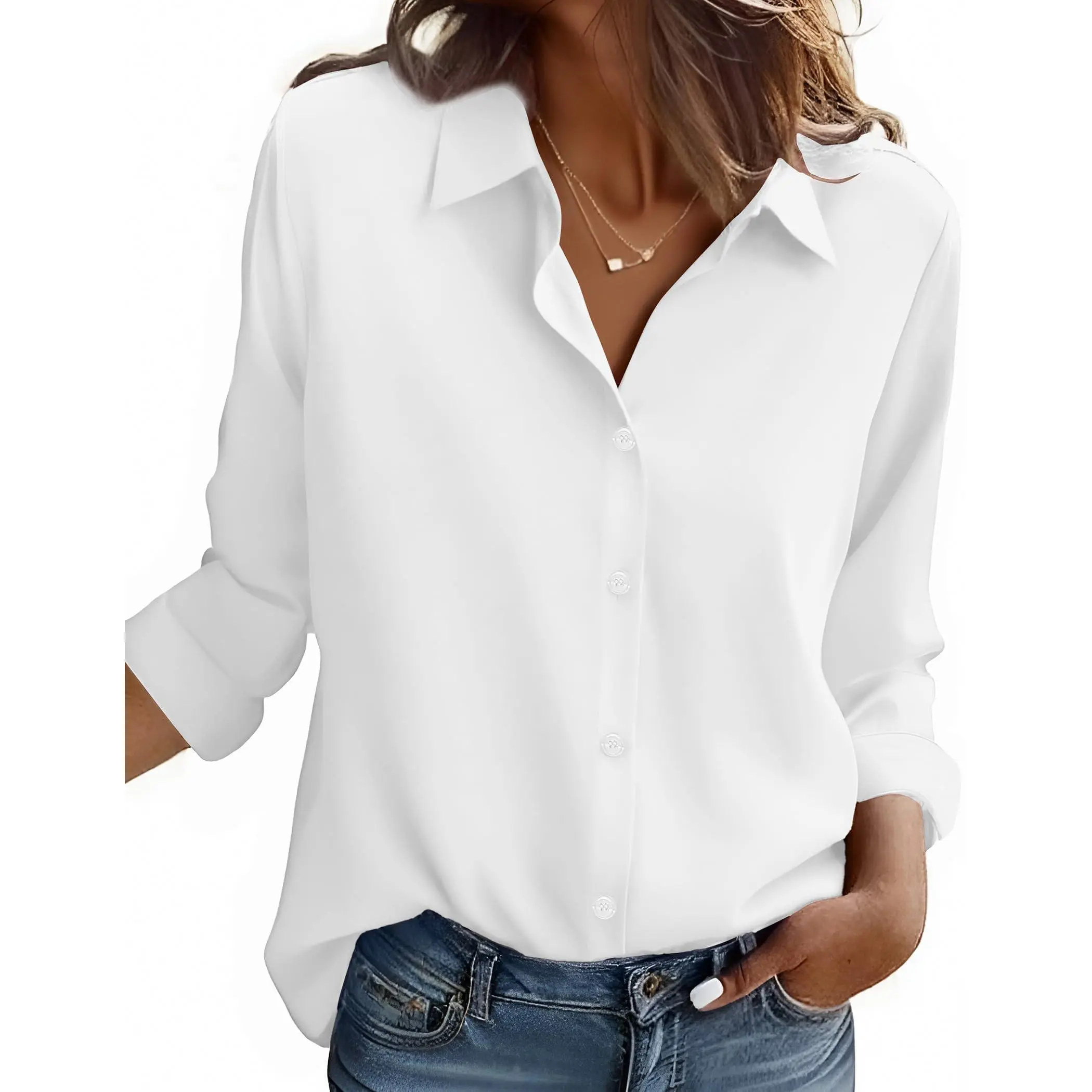 ZEAGOO Button Down Shirt for Women Long Sleeve Blouses Floral Printed Tops Business Casual Work Outfits S-XXL