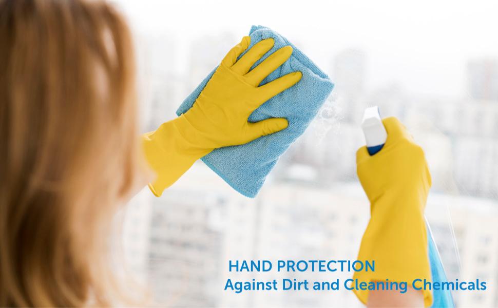 3/6 Pairs Cleaning Gloves, Reusable Natural Rubber Dish Gloves, Non-Slip Gloves for Kitchen and Household