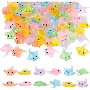 100/50Pcs Miniature Sting Ray Figurines Sculpture Realistic Resin Sting Ray Cake Topper Mini Sting Ray Sea Animal Figurine