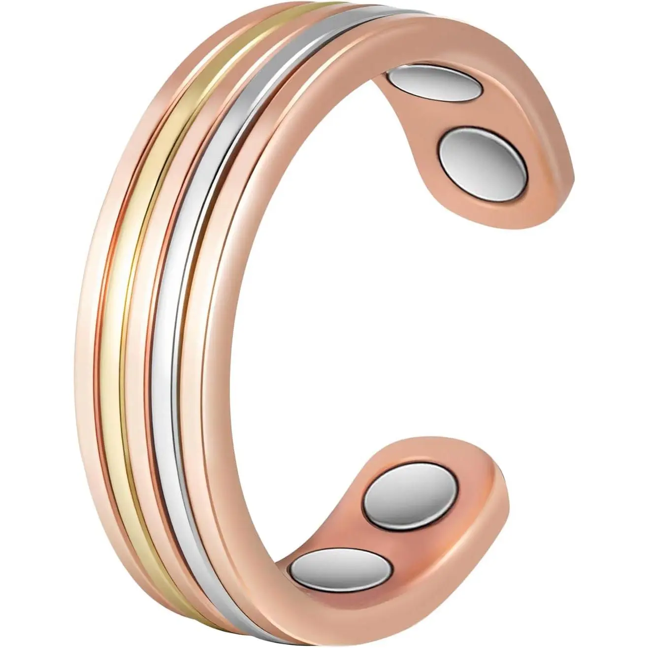 Copper Rings for Women, Pure Copper Three Color  Adjustable  Ring (FUTI-1)