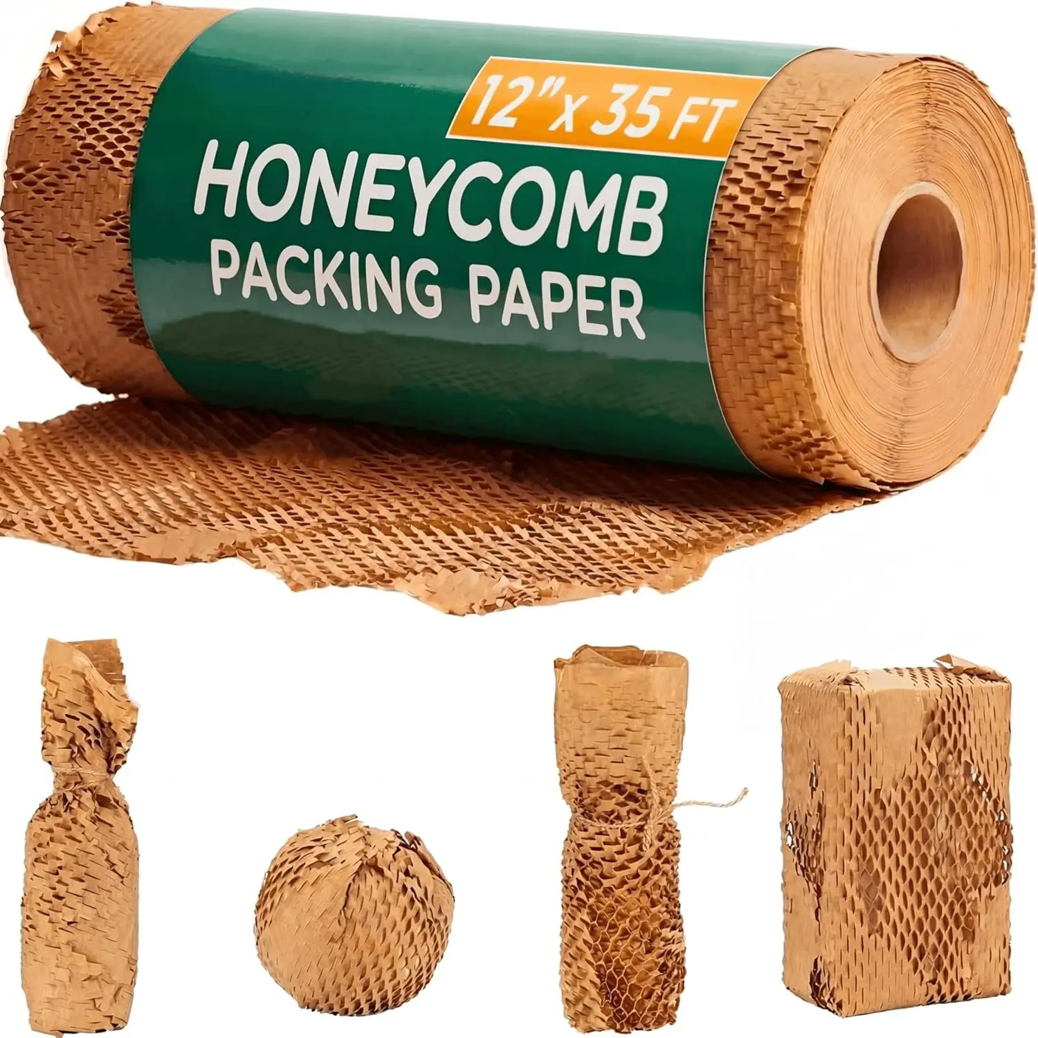 12" x 35FT comb Packing Paper Roll for Moving & Shipping – Expandable  Cushion Wrap for Small Business Packaging –  Protective Packing Material