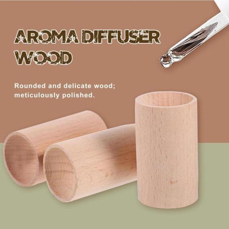 Eco-Friendly Wooden Essential Oil Diffuser 6 Counts Reusable Design for Continuous Fragrance Natural Wood Aroma Diffusers with Superior Scent Retention & Versatile Use Aromatic Woody Aromatic Amberwood