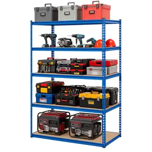 5 Tier Shelving Unit, 500 Lbs Per Shelf, 60" W x 24" D x 71" H Industrial Storage with Adjustable Steel Shelves for Garage, Warehouse, Kitchen, Pantry, Blue