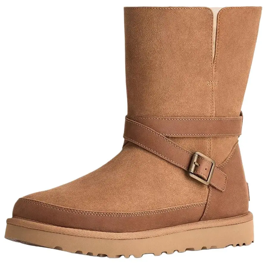UGG Classic Novelty Cow Split Leather Warm Versatile Retro Snow Boots 1174513-CHE