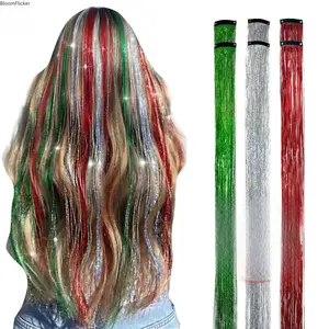 6Pcs Holographic Sparkly Clip-In Fairy Hair Extensions, Gentle Damage-Free Glitter Hair Strands, Instant Shimmer Decorative Hair Accessories For Parties, Competitions And Special Event Styling
