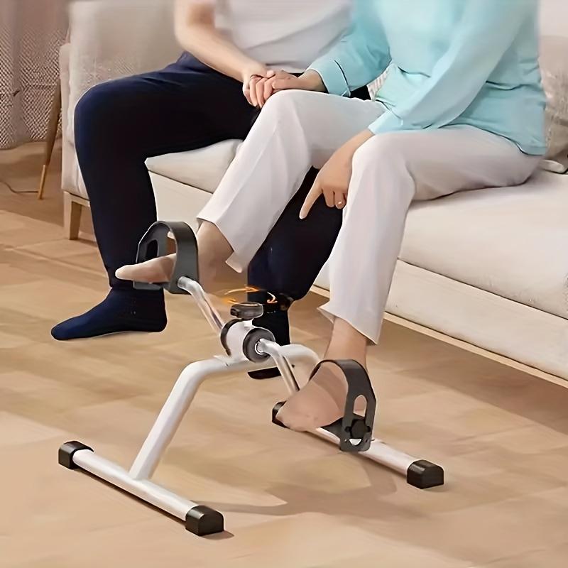 Adjustable Folding Exercise Bike - White Portable Folding Bike with ic Resistance, Sturdy Frame & Thick Pedal Platform, Space-Saving Foldable stationary bike for Home/Office, Compatible with Floor/Desk, Manual Operation (No Power