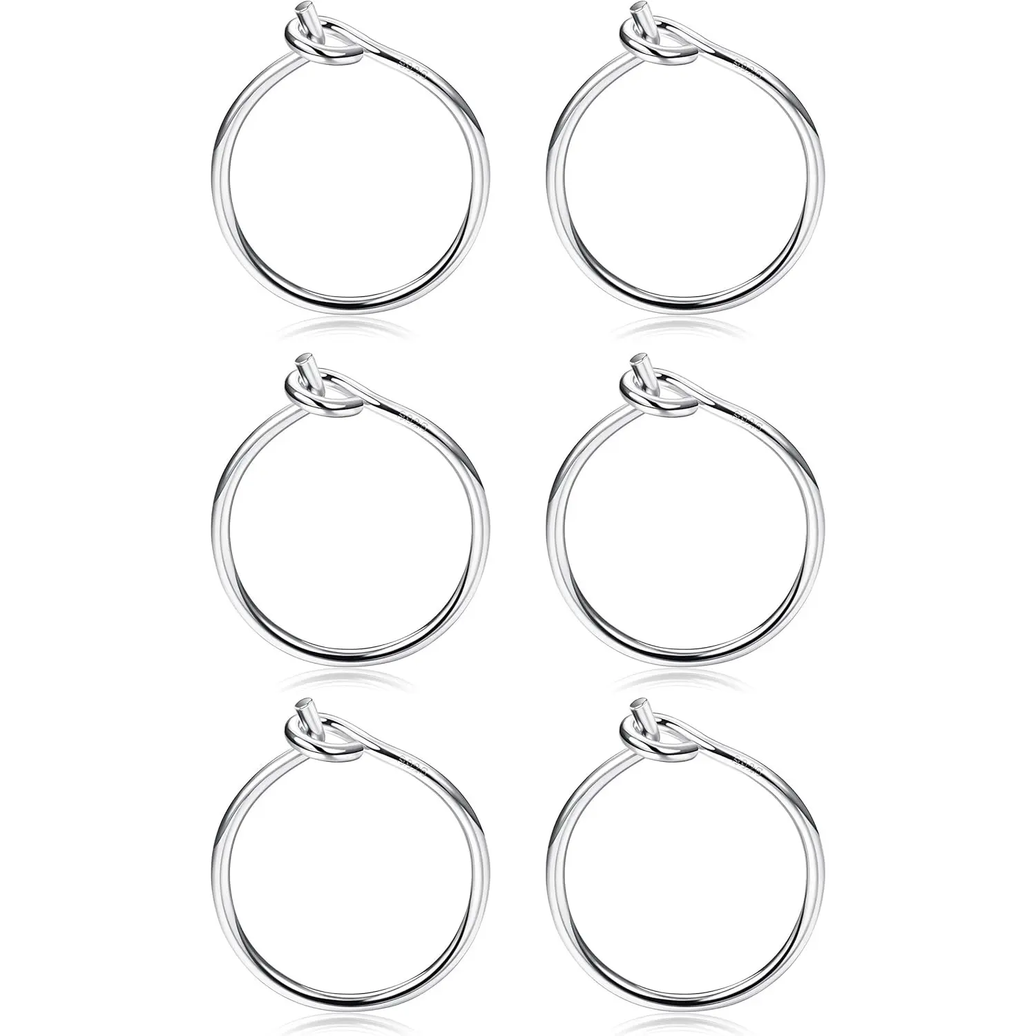 3 Pairs 925 Sterling Silver Small Hoop Earrings for Women, Pillow Tiny Hoops Cartilage Piercing Jewelry Set, 12MM