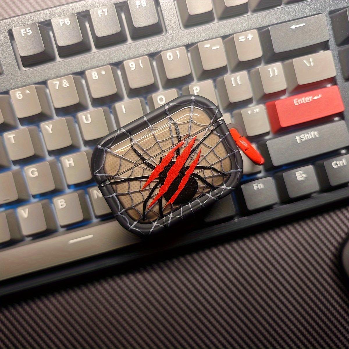 1 Spider Web Personalized Creative Red [With Red Circle] European And American Ins Style Trendy Men And Women Spider Scratch Demon Halloween Blood Red Dark Color