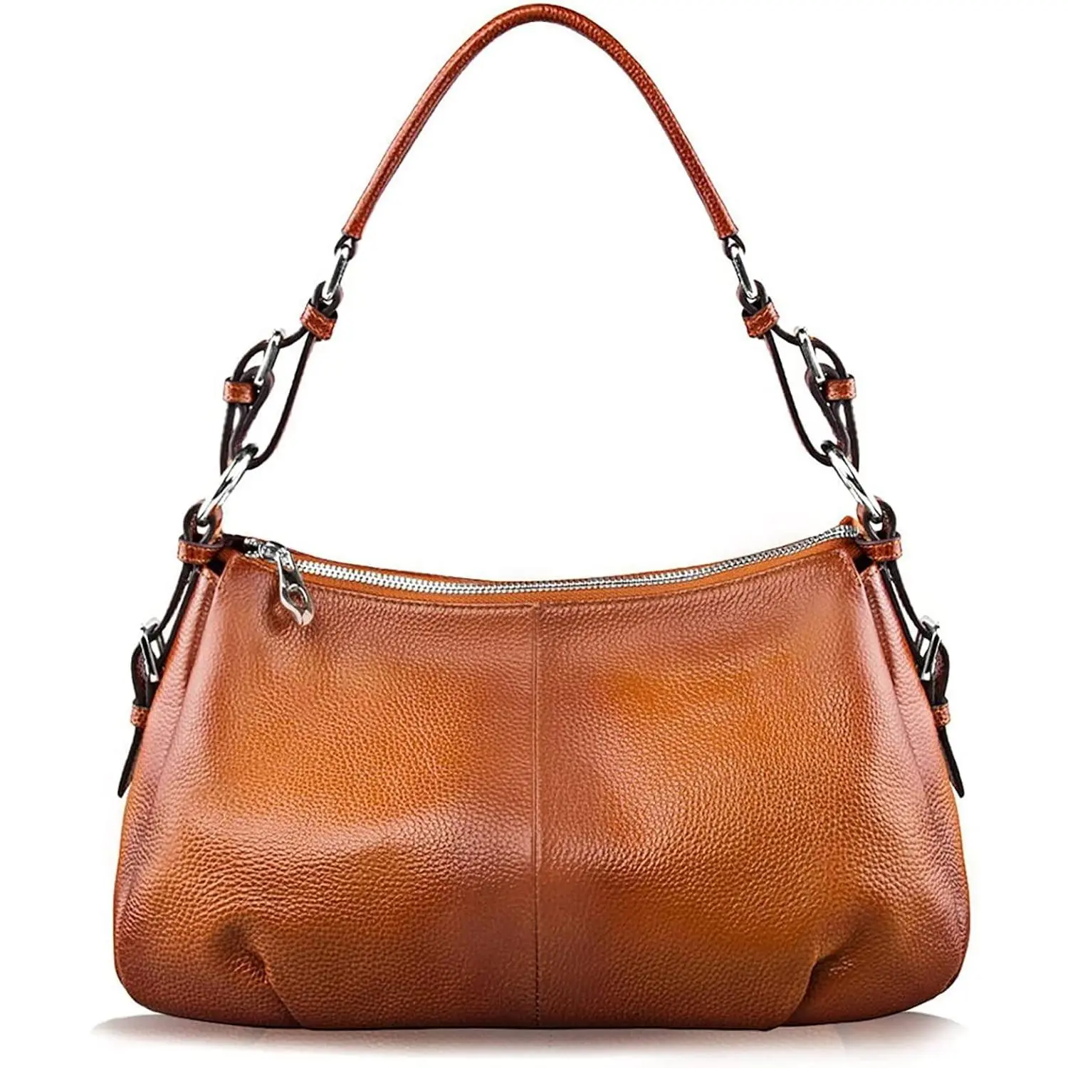 Leather Purses for Women  Bag Hobo Top-handle Handbag | Top Grain Pebbled Cowhide Leather, Smooth Zipper,  Tone Hardware, Medium, Adjustable Strap, Everyday Travel Work