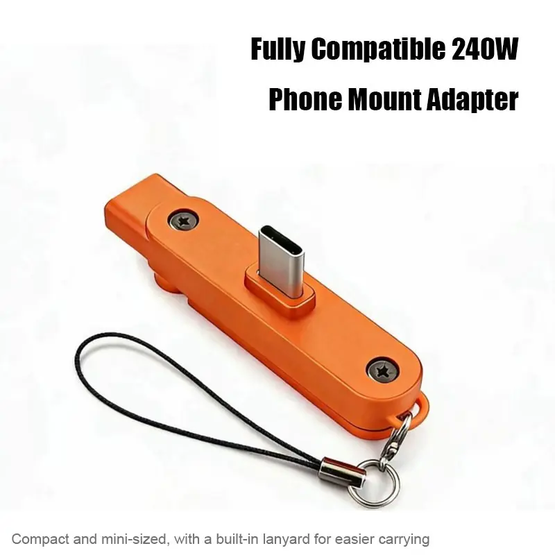 USB C Hidden Stand Charging Connector, 2 in 1 USB Type C Male to Female, 90° Angle Adapter, Portable Foldable Phone Stand