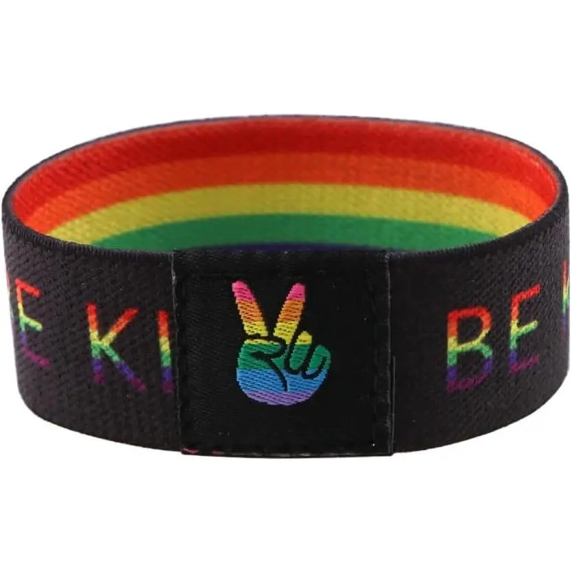 LGBTQ+ Rainbow Pride Bracelet for Women Men Stretch Elastic Band LGBTQ Wristbands for Pride Month Decorations Color Run Accessories Outfits