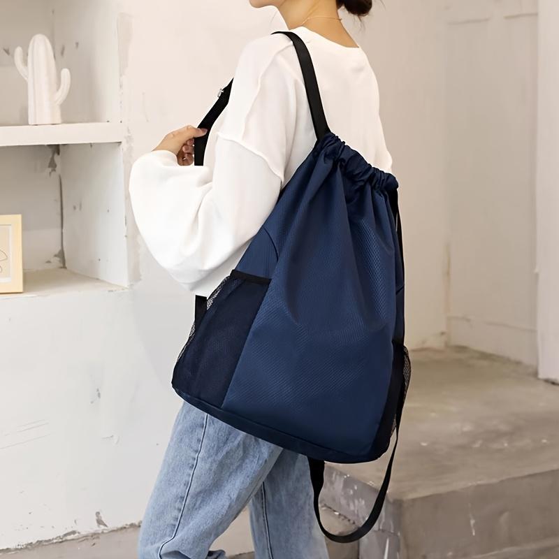 5-color Options 8.45gal Unisex Drawstring Backpack - Large Capacity Gym Bag with Mesh Side Pockets, Adjustable Shoulder Straps and Softshell Design, Suitable for Travel, Sports, and Fitness Training. Black, Practical Pocket Design, Travel Backpack